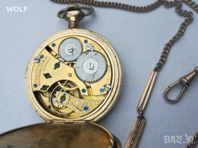  American Waltham USA 15jewels 1915г позлатен маркиран джобен часовник, снимка 4 - Антикварни и старинни предмети - 31037880