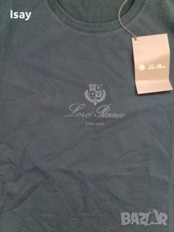 Мъжка тениска ЛОРО ПИАНА в черен цвят, снимка 5 - Тениски - 53928937