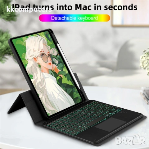 TP-5010D магнитен калъф с Bluetooth клавиатура и RGB подсветка за iPad (2025) / 10.9 (2022), снимка 5 - Калъфи, кейсове - 53231227