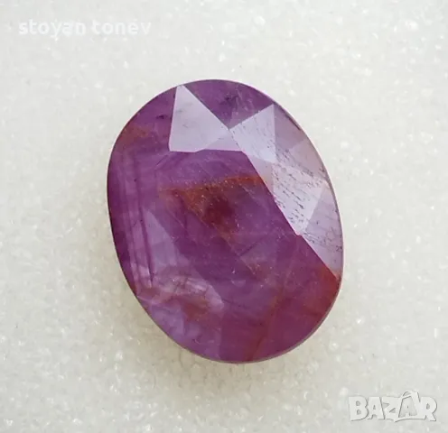 Голям ненагряван рубин в пурпуно червено 10.40кт! Сертифициран! Нов!, снимка 9 - Пръстени - 47325328