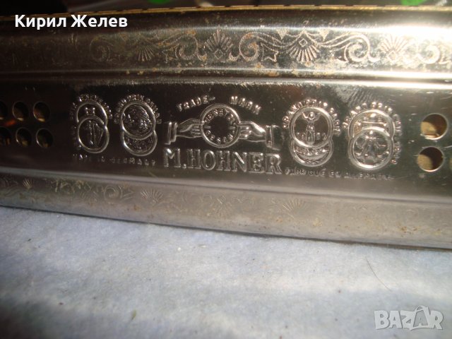 M. HONER Trade Mark MADE in GERMANY ECHO GLOCKENREINE STIMMUNG Стара УСТНА ХАРМОНИКА ХОНЕР 30938, снимка 3 - Антикварни и старинни предмети - 38108270