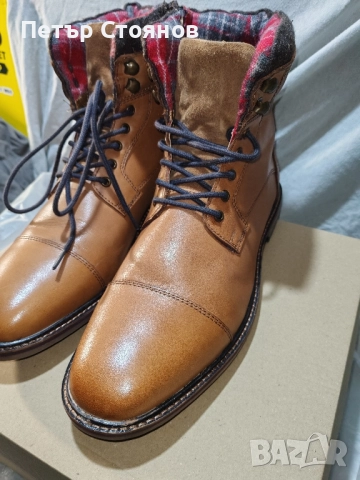 Удобни мъжки боти от естествена кожа Paul Vesterbro №44, снимка 5 - Мъжки боти - 52522891