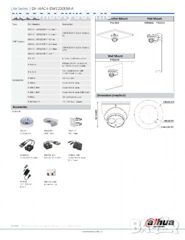 FULL HD 2MPx 5в1 КАМЕРА DAHUA HAC-HDW1200EM-A с Микрофон HDCVI,AHD,HDTVI,CVBS 50 Mетра Нощно Виждане, снимка 4 - HD камери - 30278826