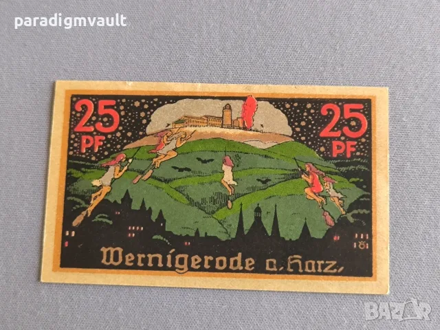 Банкнота - Германия - 25 пфенига(Вернигероде) | 1920г., снимка 2 - Нумизматика и бонистика - 56201935