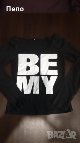 Памучна черна блузка, снимка 1