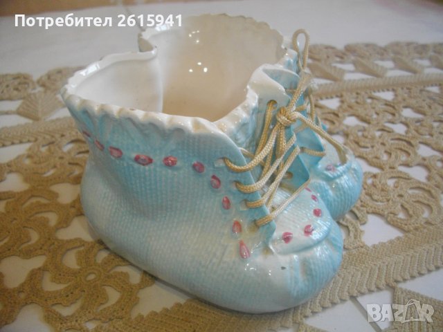 Винтидж 1960г-Япoнска INARCO-Порцеланова Фигура-Детски Обувки/Ваза-Отлична, снимка 6 - Статуетки - 39898150