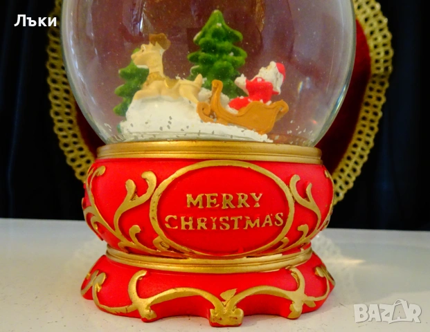 Преспапие Дядо Коледа,елен,елхи,сняг,етикет Нидерландия. , снимка 5 - Декорация за дома - 53939866