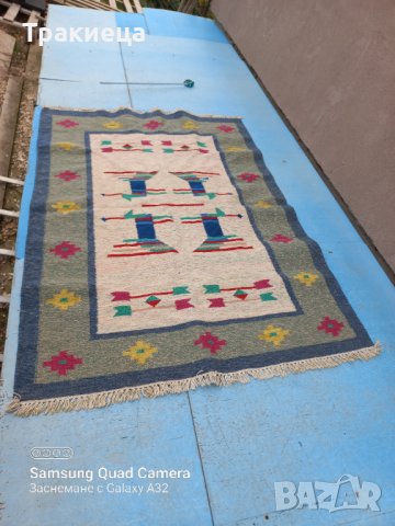 Стар ръчно тъкан вълнен килим Котленски 