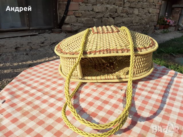 Стара плетена чанта #8, снимка 3 - Колекции - 29652643