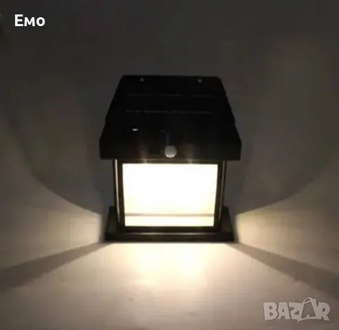Стенна лампа с 1,2  или 3 LED крушки, сензор за движение и фотоволтаичен панел за външна употреба, снимка 7 - Соларни лампи - 47820494