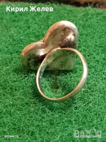 Сребърен пръстен с кристално сърце ❤️ Swarovski стил и елегантност 37676 , снимка 4 - Пръстени - 52889710