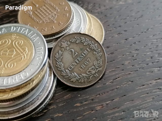 Монета - Италия - 2 чентесими | 1867г., снимка 3 - Нумизматика и бонистика - 31539446