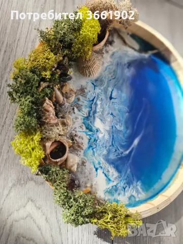  Ръчна изработка Жива картина Скандинавски мъх Море, снимка 3 - Декорация за дома - 48665677