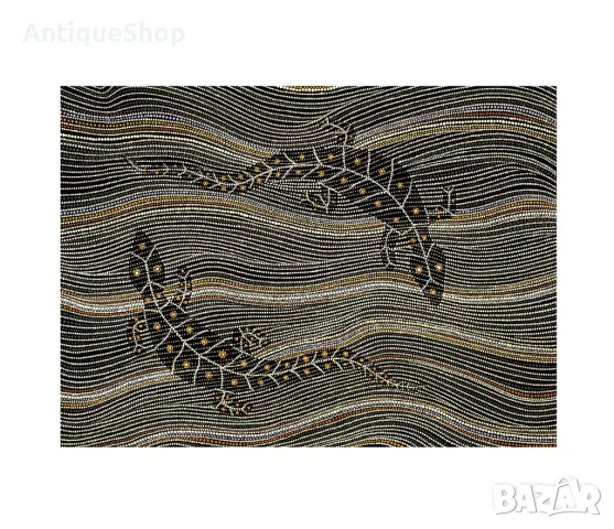 Картина, игуана, репродукция, фотографски печат, Тодор, Велин, Todor Velin, аборигенска, живопис, снимка 2 - Картини - 50411283