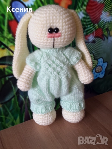 Плетена играчка Заек-Беби, Плетени, ръчно изработени, прекрасен подарък