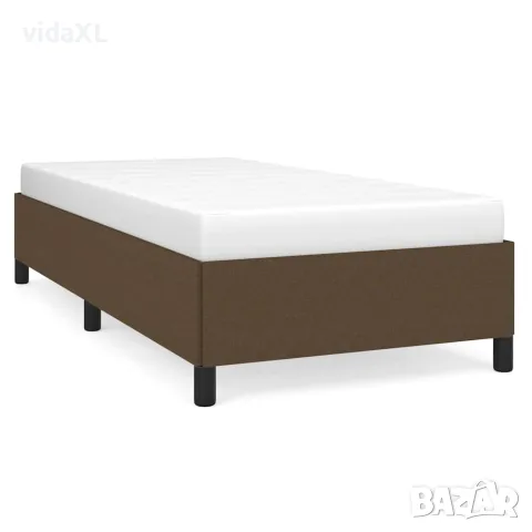 vidaXL Рамка за легло без матрак, тъмнокафява, 100x200 см, плат
