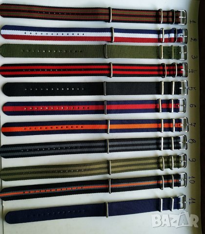 Текстилни каишки 18мм NATO, снимка 2 - Каишки за часовници - 34965493
