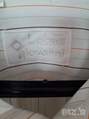 Мъжка риза дълъг ръкав Lobus Giovanni бяла с цветни райета 41/42, снимка 6 - Ризи - 29163259