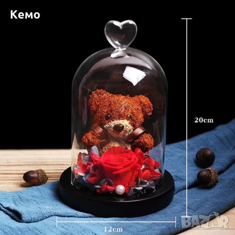 Меченце с вечна роза в стъкленица, снимка 11 - Декорация за дома - 27020274