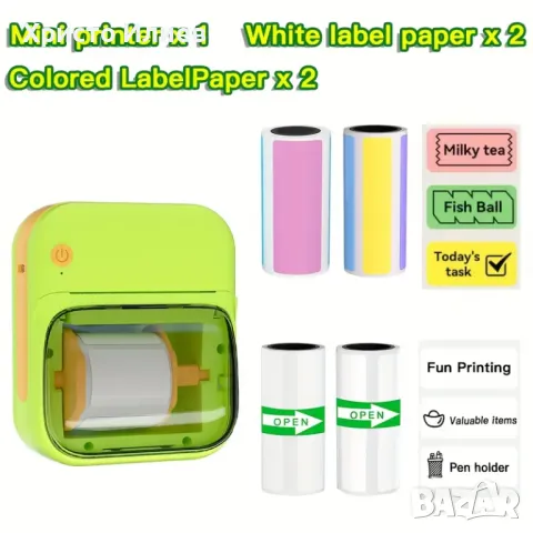 Принтер за етикети Bluetooth машина за етикети Термо стикери за iOS и Android телефони, снимка 3 - Принтери, копири, скенери - 50269220