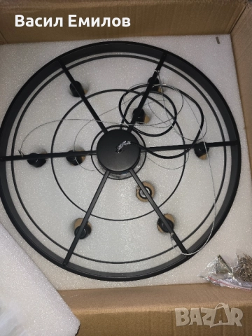 Уникален висящ полилеи с висящи кристали, снимка 5 - Лампи за таван - 51943920