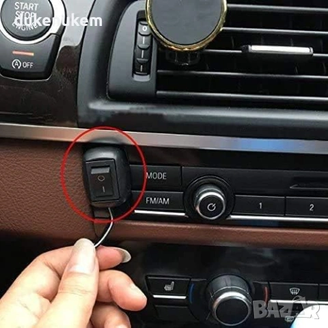 Самозалепващ ON/OFF ключ – 12V–230V, 10A, с кабел 1 м, снимка 3 - Аксесоари и консумативи - 53382455