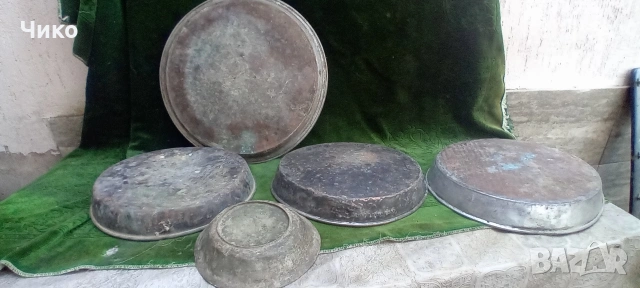 Стари бакърени тави , снимка 17 - Антикварни и старинни предмети - 54125986
