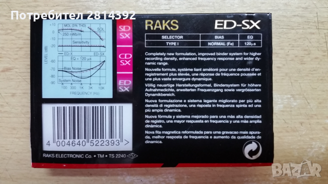 Нови аудио касети РАКС RAKS нормални и хромни ED-SX ED-X SD-X SD-SX 60 и 90 минути, снимка 4 - Декове - 36423954