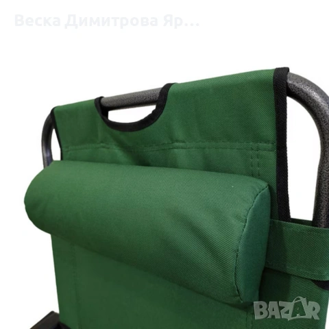 Сгъваем зелен шезлонг с възглавница - комфорт и релакс, снимка 5 - Градински мебели, декорация  - 53916249