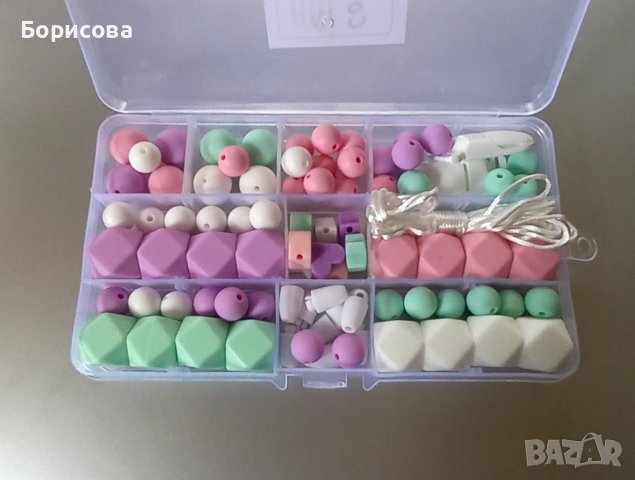 Кутии със силиконови мъниста за бебешки залъгалки, снимка 4 - Други - 36979252