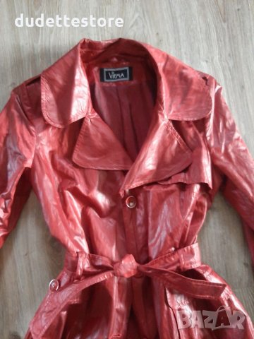 Изключително красив шлифер манто червен бордо, снимка 3 - Палта, манта - 34069540