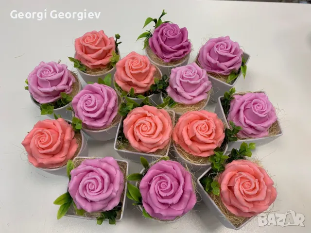 Цветя изработени с глицеринов ароматен сапун , снимка 4 - Декорация за дома - 48664283