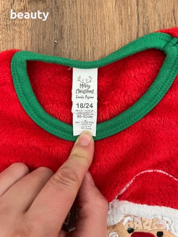 Коледно комплектче блузка и панталон 18-24 м , снимка 2 - Комплекти за бебе - 52063486