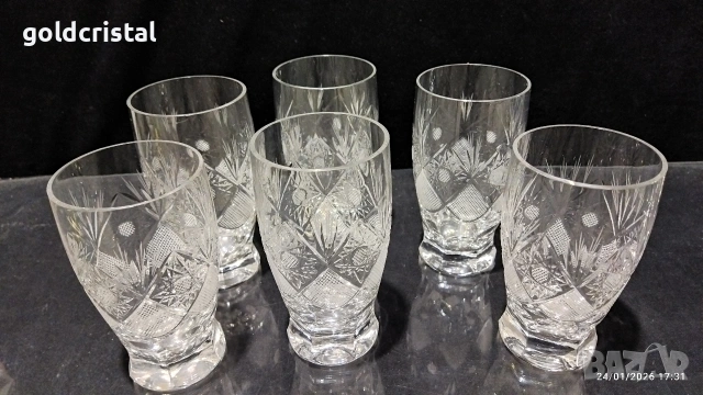 кристални чаши за вода безалкохолно , снимка 4 - Антикварни и старинни предмети - 53230878