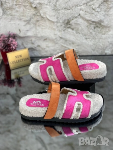 пухени чехли hermes, снимка 2 - Чехли - 51438449