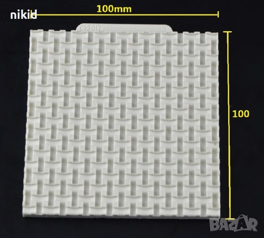 кошница квадратна текстура релеф силиконов молд форма декорация торта фондан шоколад и др., снимка 3 - Форми - 36717391