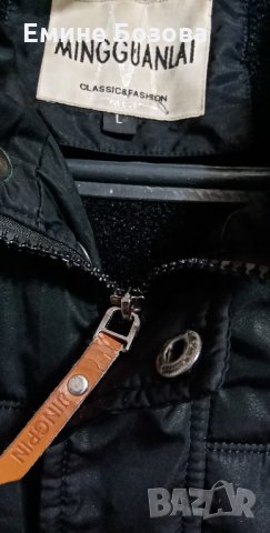 Мъжко черно шушляково яке Mingguanlai, снимка 2 - Якета - 34442218