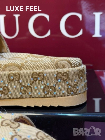 Gucci ⚜️Дамски Чехли с Камъни , снимка 4 - Чехли - 54259978