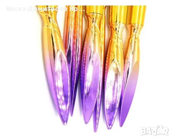 Комплект "Еднорог" от 7 разноцветни четки за грим HZS91, снимка 5 - Козметика за лице - 47729236