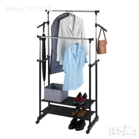 Подвижен щендер с етажерки и допълнителни закачалки