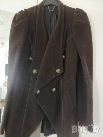 Elizabeth 44 велур връхна дреха тип смокинг милитари, снимка 2 - Шлифери - 37756935