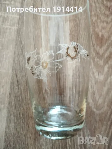 Стъклени чаши с цветя 12 бр., снимка 5 - Чаши - 49756461