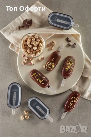 Комплект форми за сладолед на клечка Lekue 4 броя, с капачета, снимка 4 - Форми - 50554092