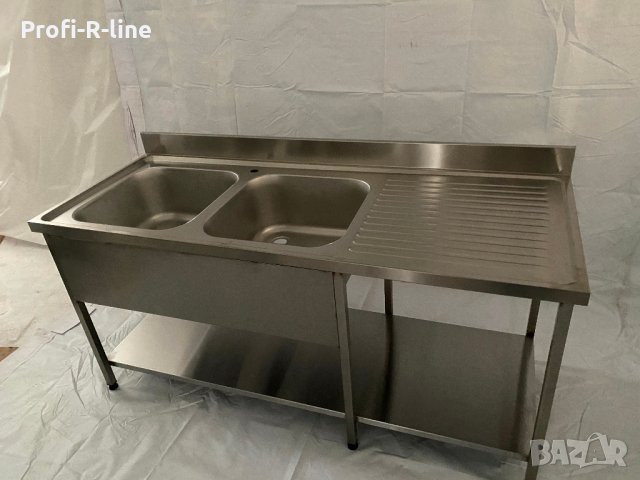 Двойна мивка с работен плот 1800 мм, снимка 3 - Обзавеждане за заведение - 31831809