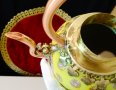 Тибетска порцеланова кана,чайник,обков мед и месинг. , снимка 8