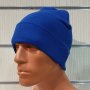 Нова мъжка зимна шапка с подгъв в син цвят, снимка 14