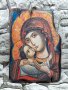 икона на Богородица с Младенеца от Рилски манастир 18/12.5 см, репродукция, уникат, снимка 1