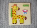 Дървен пъзел жираф за най-малките играчка Африка дълъг врат , снимка 1 - Игри и пъзели - 31085959