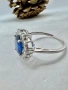 Сребърен пръстен със синтетичен сапфир , снимка 6