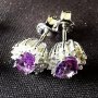 Елегантни Сребърни 925 Обеци с Натурални Гранати, Цитрини, Аметисти или Топази!, снимка 4
